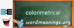 WordMeaning blackboard for colorimetrical